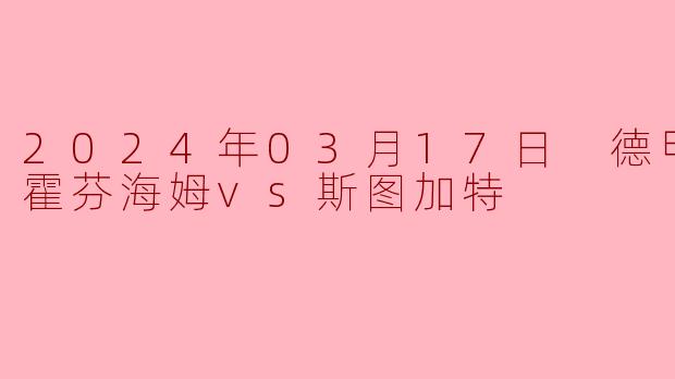 2024年03月17日 德甲联赛 霍芬海姆vs斯图加特